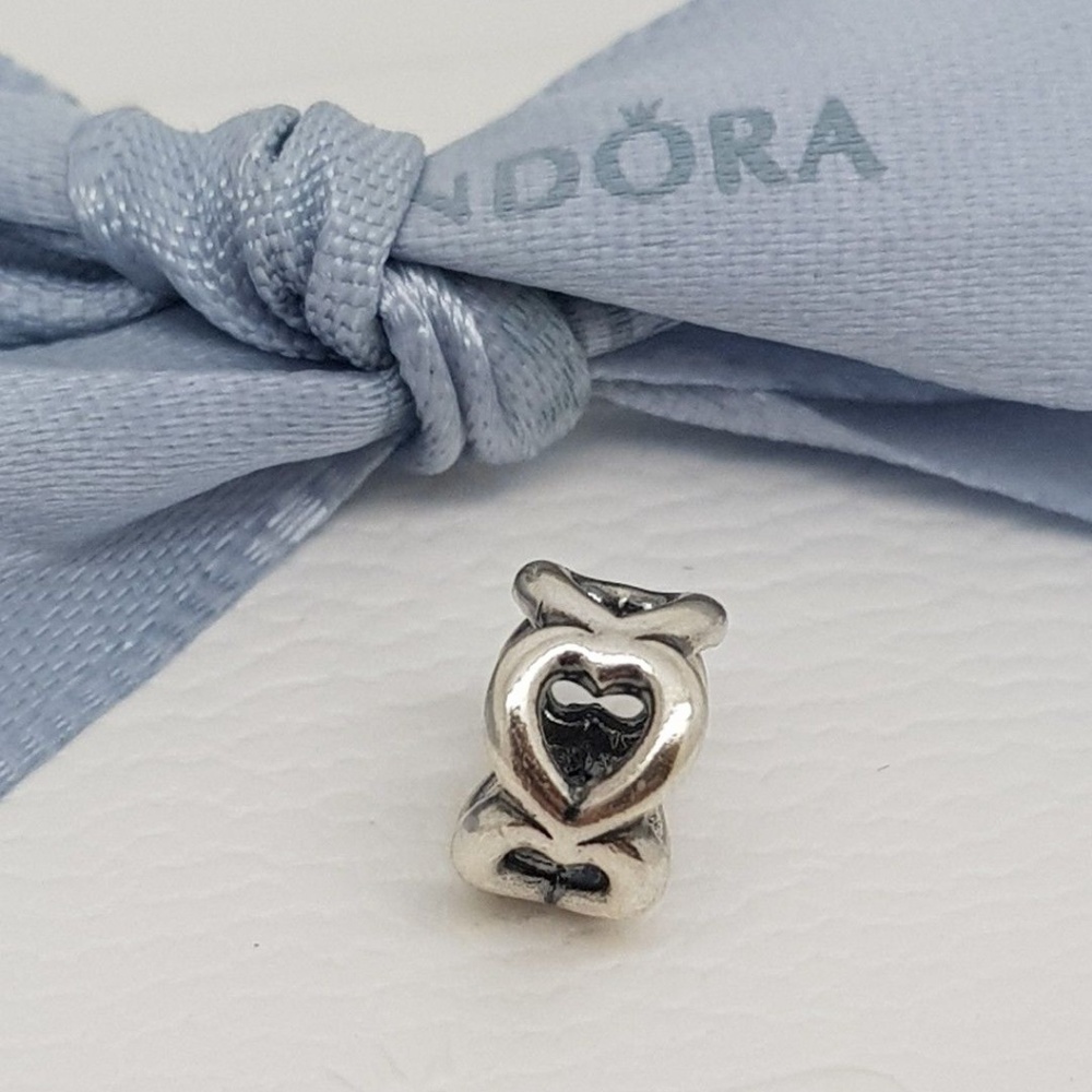 PANDORA Sterling Silver Open Heart Spacers (2)